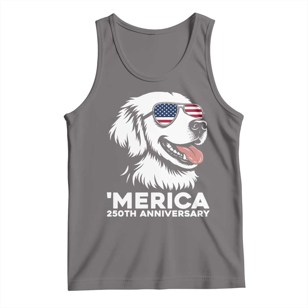 Merica Golden Retriever Lover Tank Top 250th Anniversary Gift TS12 Deep Heather Print Your Wear