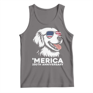 Merica Golden Retriever Lover Tank Top 250th Anniversary Gift TS12 Deep Heather Print Your Wear
