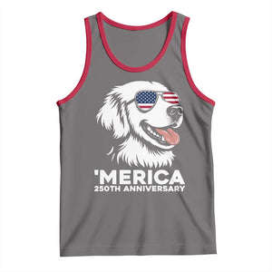 Merica Golden Retriever Lover Tank Top 250th Anniversary Gift TS12 Deep Heather Red Print Your Wear