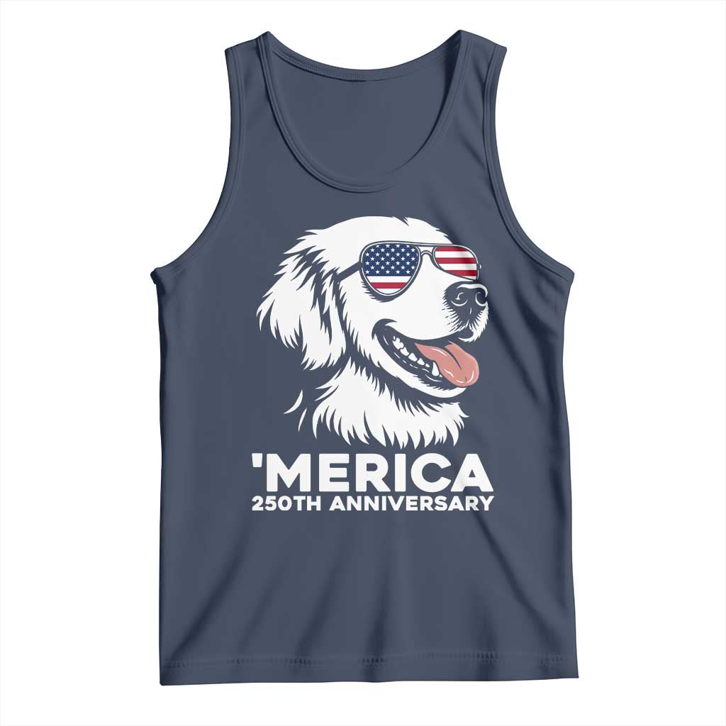 Merica Golden Retriever Lover Tank Top 250th Anniversary Gift TS12 Navy Print Your Wear