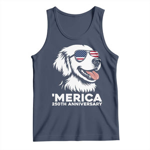 Merica Golden Retriever Lover Tank Top 250th Anniversary Gift TS12 Navy Print Your Wear