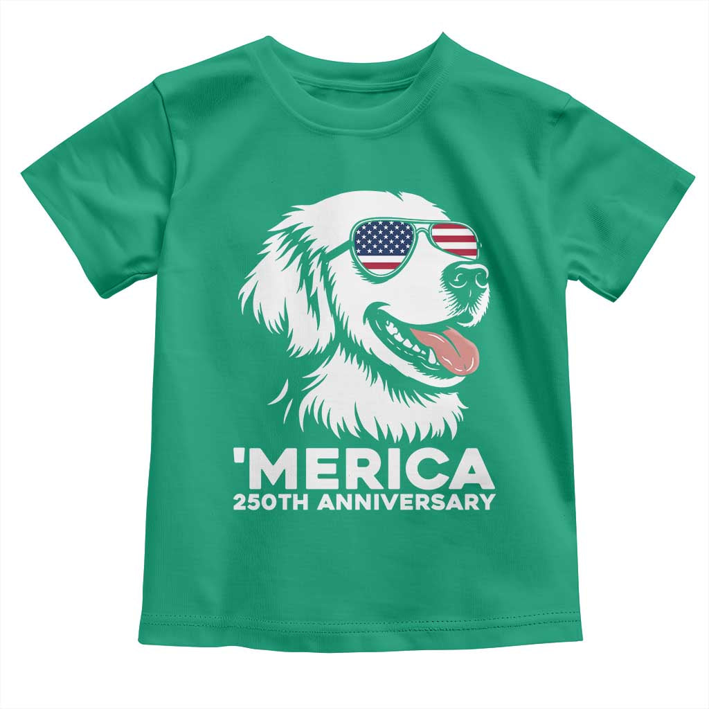 Merica Golden Retriever Lover Toddler T Shirt 250th Anniversary Gift TS12 Irish Green Print Your Wear