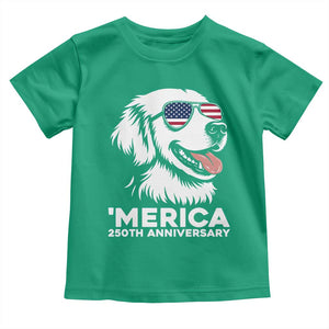 Merica Golden Retriever Lover Toddler T Shirt 250th Anniversary Gift TS12 Irish Green Print Your Wear