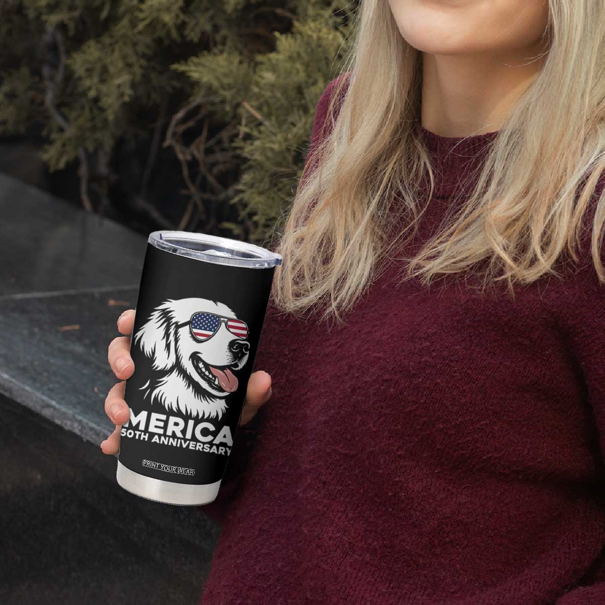 Merica Golden Retriever Lover Tumbler Cup 250th Anniversary Gift TS12 Print Your Wear