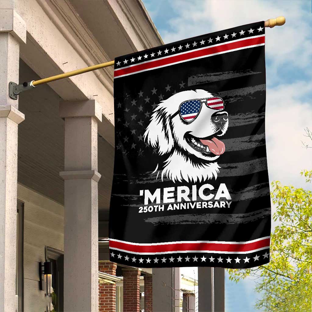 Merica Golden Retriever Lover Garden Flag 250th Anniversary Gift TS12 Distressed Black Red Print Your Wear