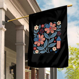 Boho Patriotic Daisy American Flag Floral Garden Flag TS12 Print Your Wear