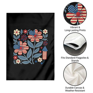 Boho Patriotic Daisy American Flag Floral Garden Flag TS12 Print Your Wear