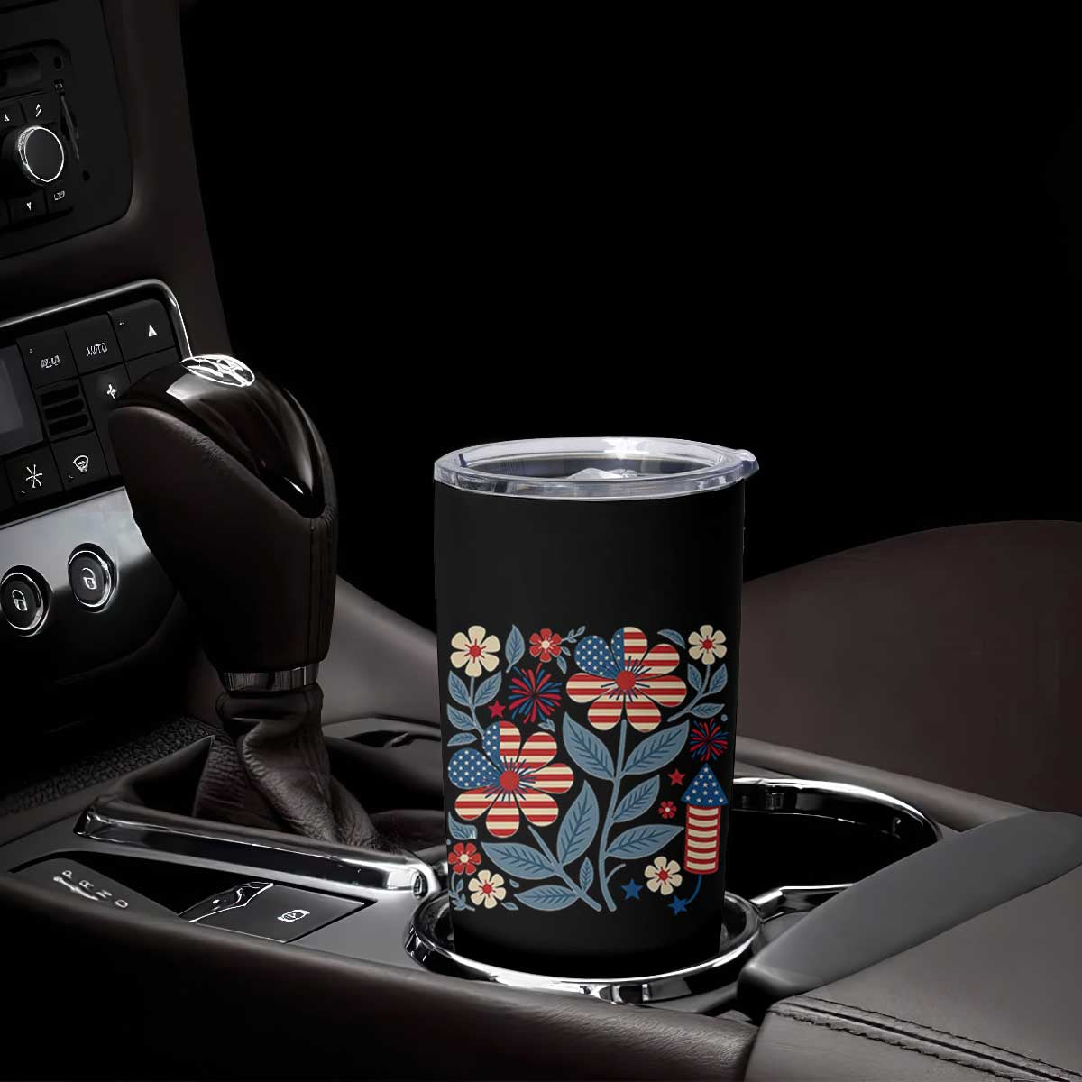 Boho Patriotic Daisy American Flag Floral Tumbler Cup TS12 Print Your Wear