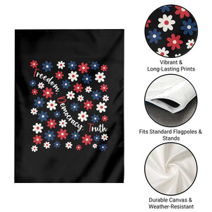 Freedom Democracy Truth Garden Flag Patriotic Floral TS12 Print Your Wear