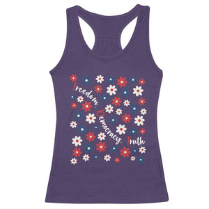 Freedom Democracy Truth Racerback Tank Top Patriotic Floral TS12 Purple Print Your Wear