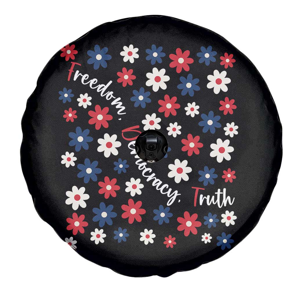 Freedom Democracy Truth Spare Tire Cover Patriotic Floral TS12 Print Your Wear