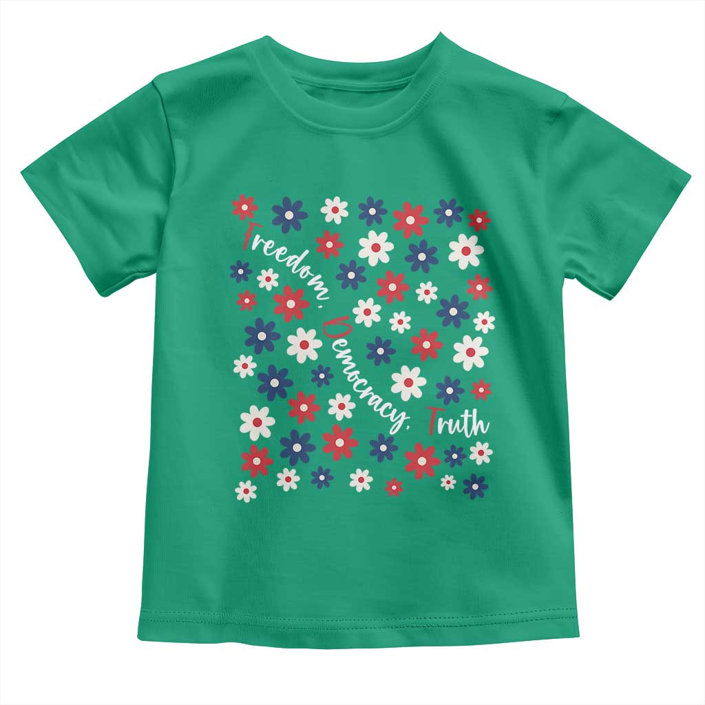 Freedom Democracy Truth Toddler T Shirt Patriotic Floral TS12 Irish Green Print Your Wear