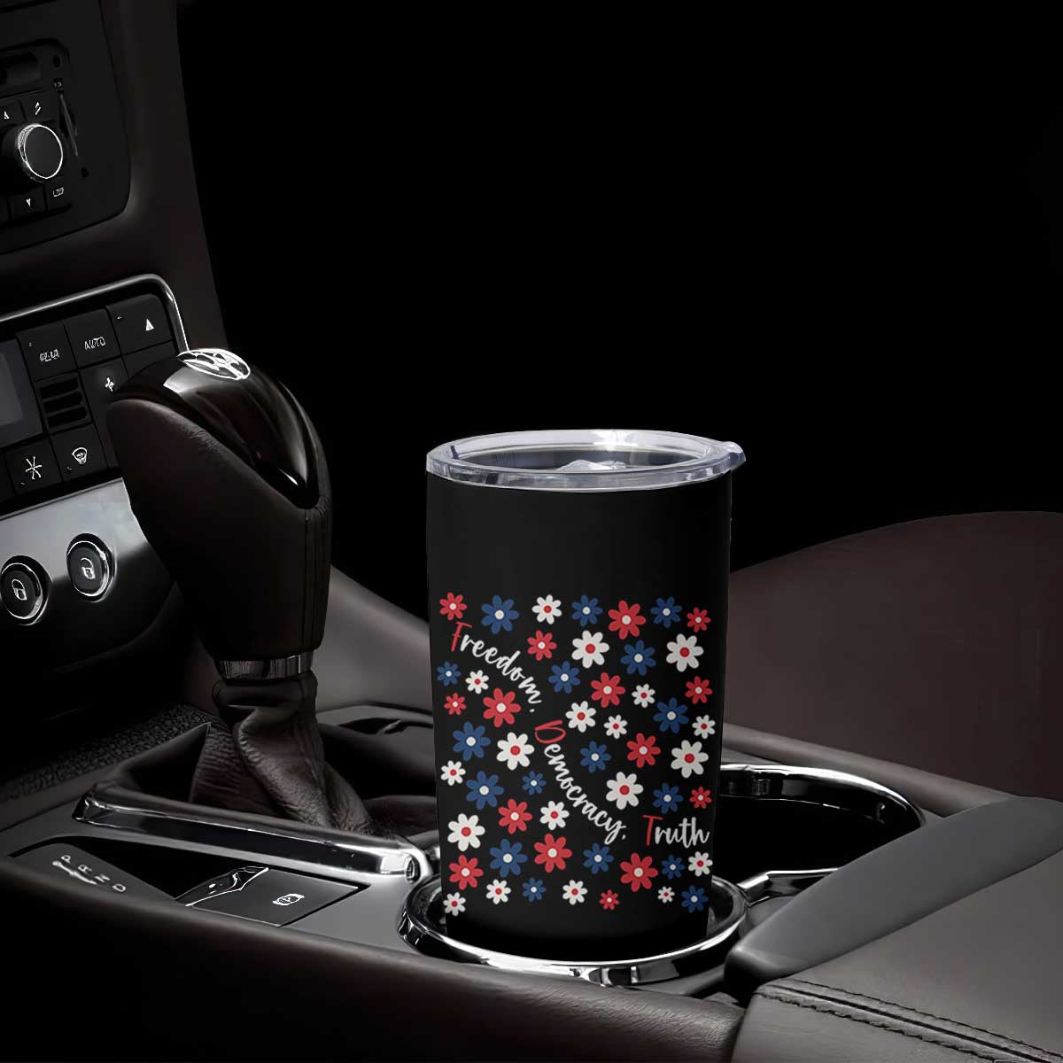 Freedom Democracy Truth Tumbler Cup Patriotic Floral TS12 Print Your Wear