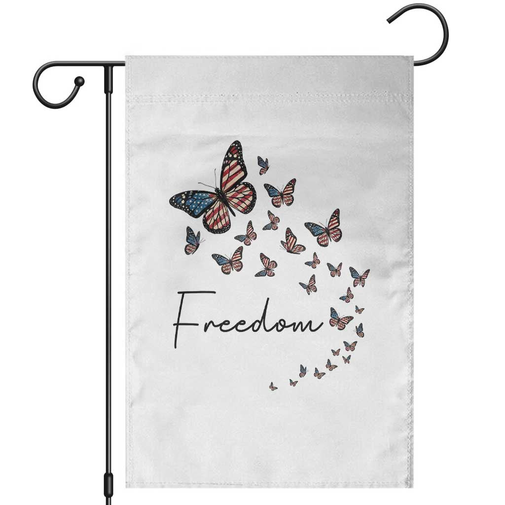 Butterfly Of Freedom American Pride Garden Flag TS12 White Print Your Wear