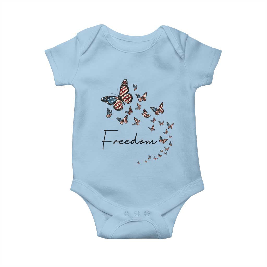 Butterfly Of Freedom American Pride Baby Onesie TS12 Light Blue Print Your Wear