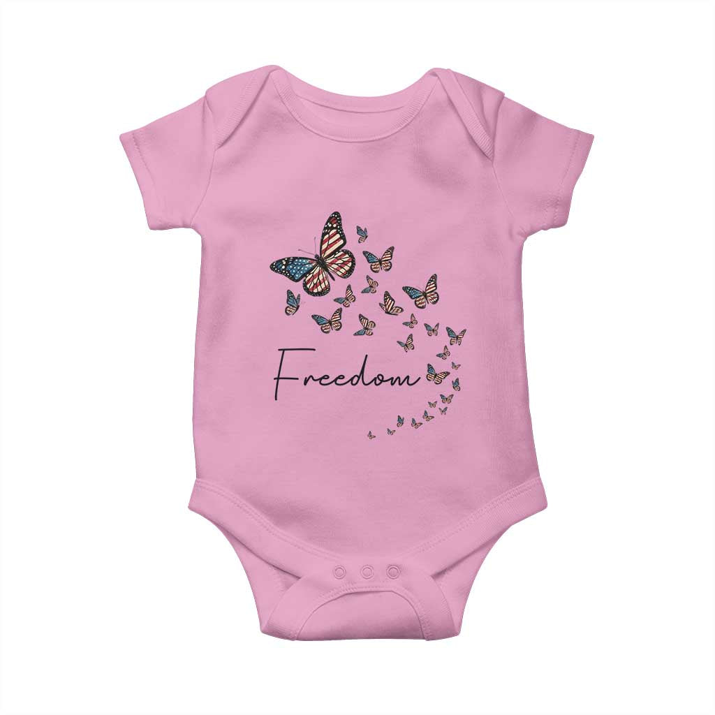 Butterfly Of Freedom American Pride Baby Onesie TS12 Light Pink Print Your Wear