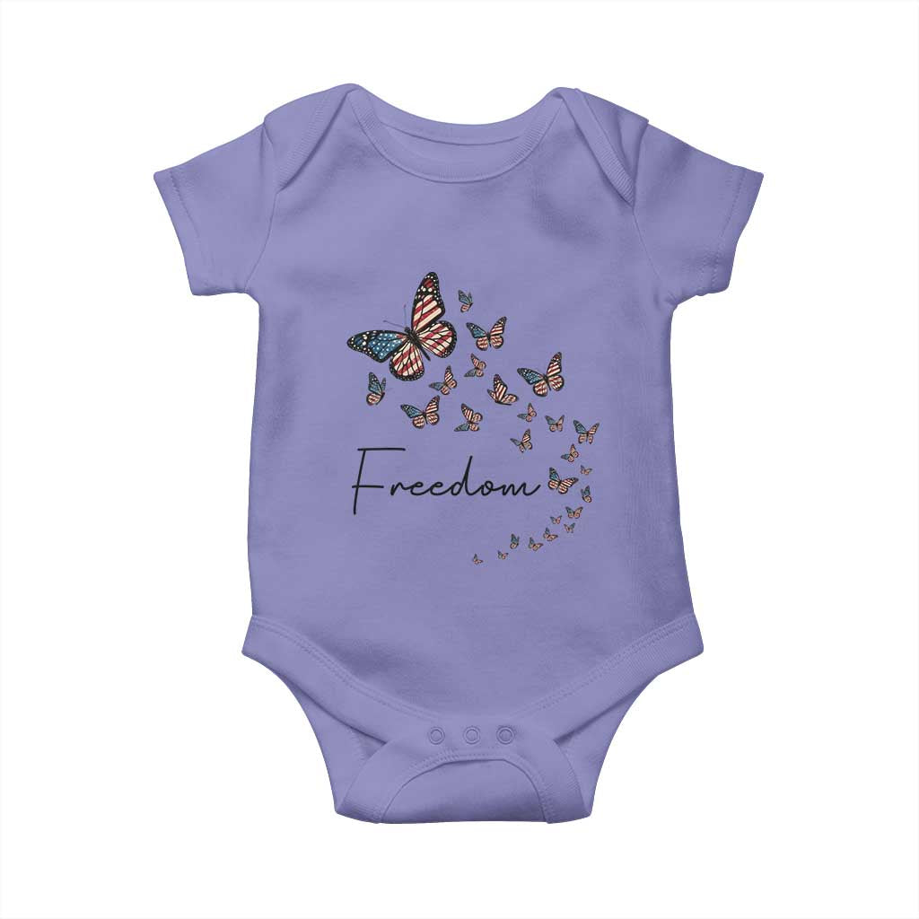 Butterfly Of Freedom American Pride Baby Onesie TS12 Violet Print Your Wear