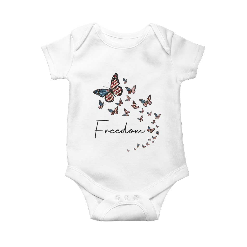 Butterfly Of Freedom American Pride Baby Onesie TS12 White Print Your Wear