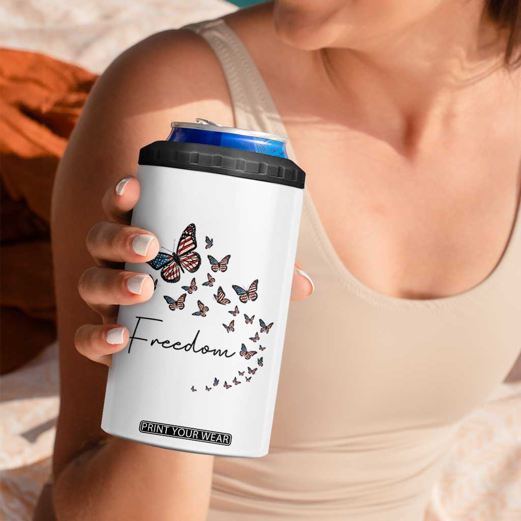 Butterfly Of Freedom American Pride 4 in 1 Can Cooler Tumbler TS12 Print Your Wear