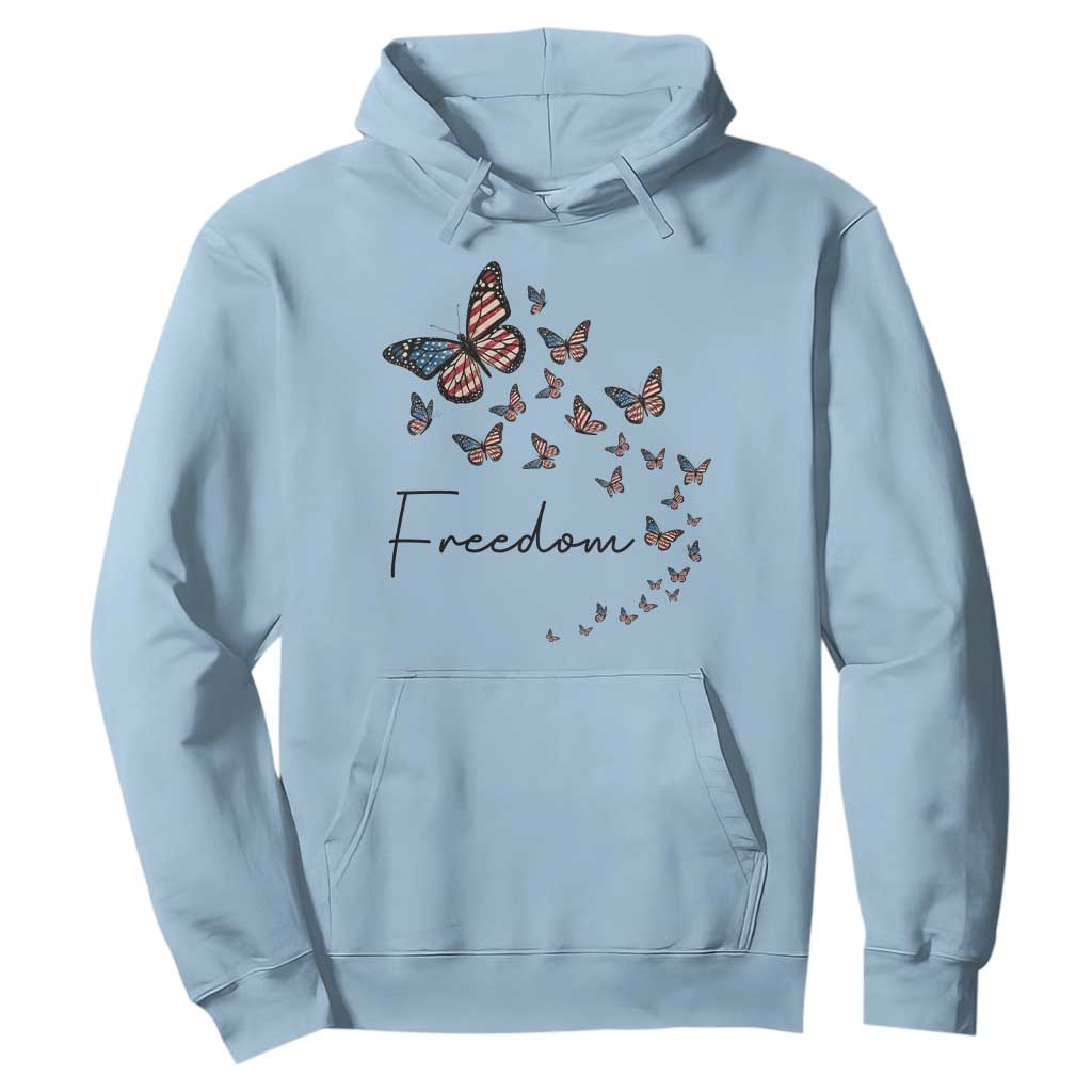 Butterfly Of Freedom American Pride Hoodie TS12 Light Blue Print Your Wear