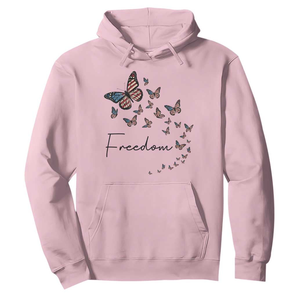 Butterfly Of Freedom American Pride Hoodie TS12 Light Pink Print Your Wear