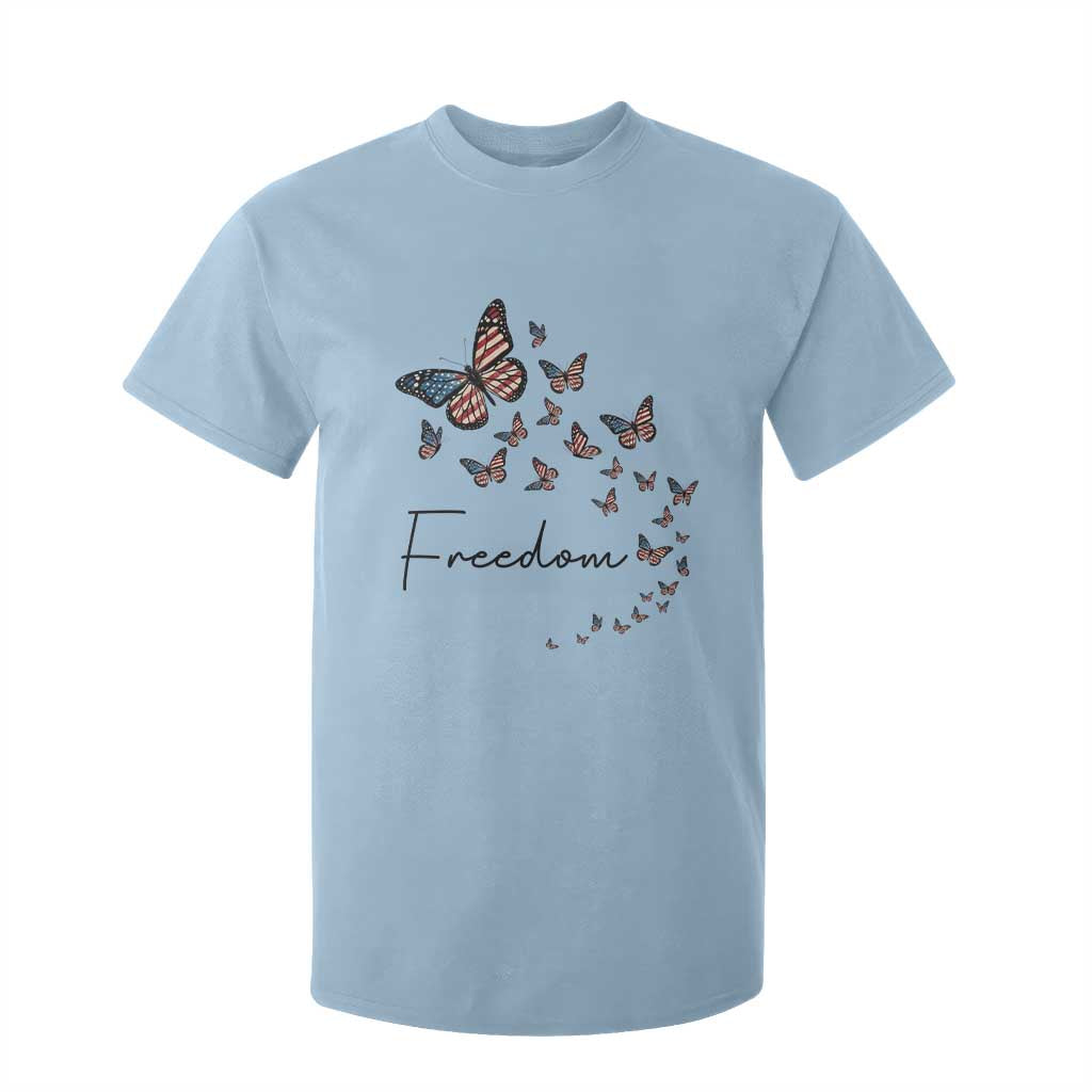 Butterfly Of Freedom American Pride T Shirt For Kid TS12 Light Blue Print Your Wear