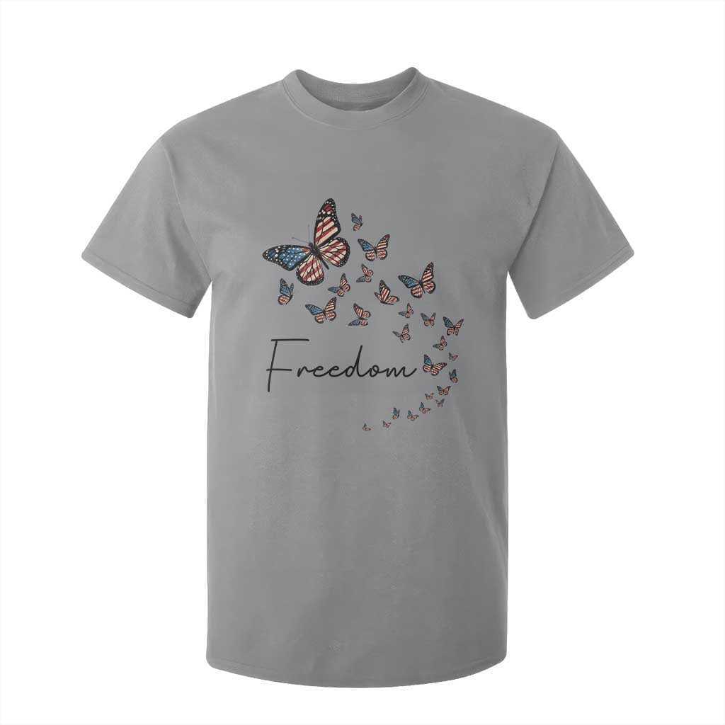 Butterfly Of Freedom American Pride T Shirt For Kid TS12 Sport Gray Print Your Wear