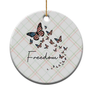 Butterfly Of Freedom American Pride Ceramic Ornament TS12 1pc Christmas Plaid Print Your Wear