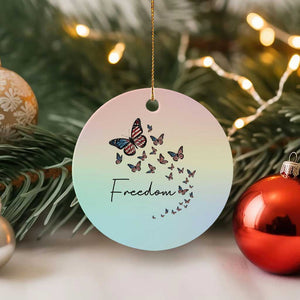 Butterfly Of Freedom American Pride Ceramic Ornament TS12 1pc Pastel Print Your Wear