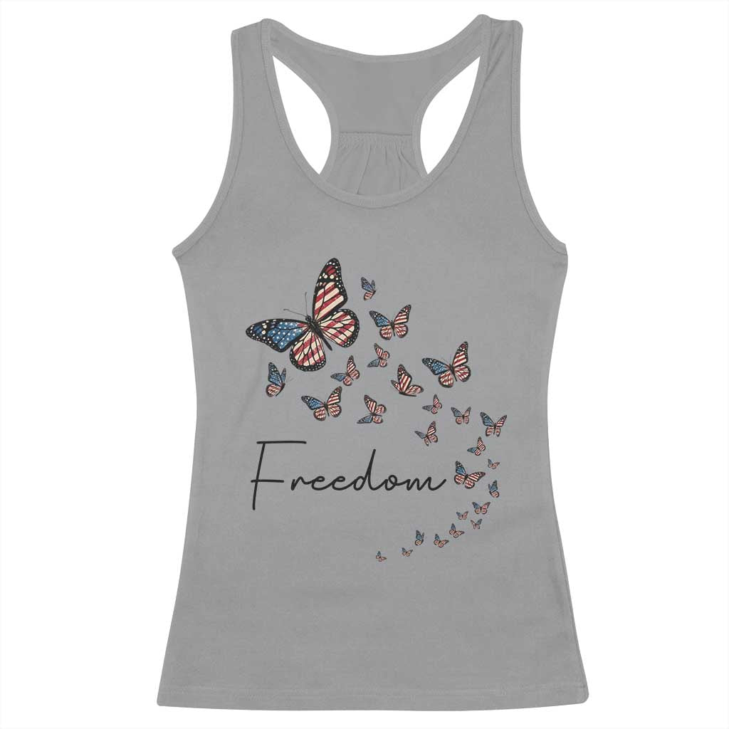 Butterfly Of Freedom American Pride Racerback Tank Top TS12 Sport Gray Print Your Wear
