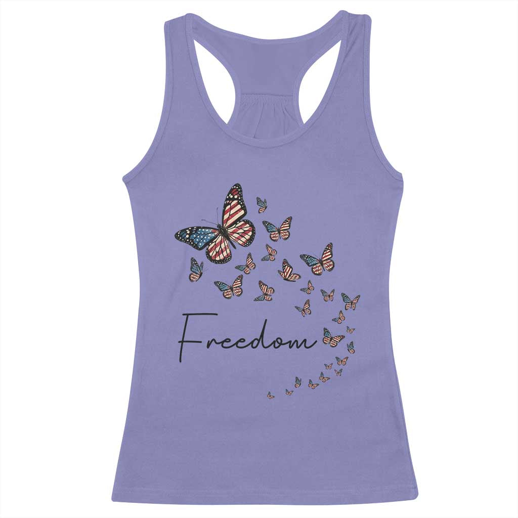Butterfly Of Freedom American Pride Racerback Tank Top TS12 Violet Print Your Wear