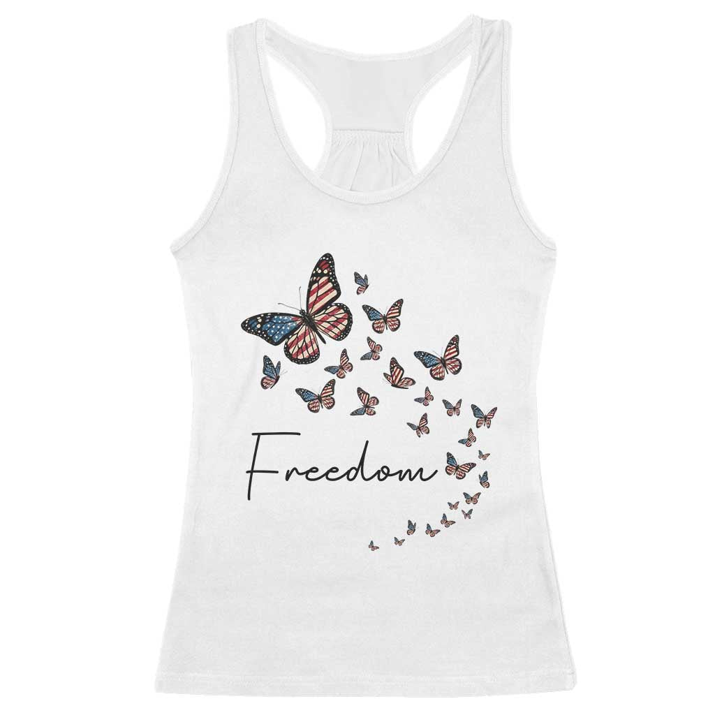 Butterfly Of Freedom American Pride Racerback Tank Top TS12 White Print Your Wear