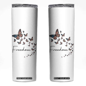 Butterfly Of Freedom American Pride Skinny Tumbler TS12 White Print Your Wear
