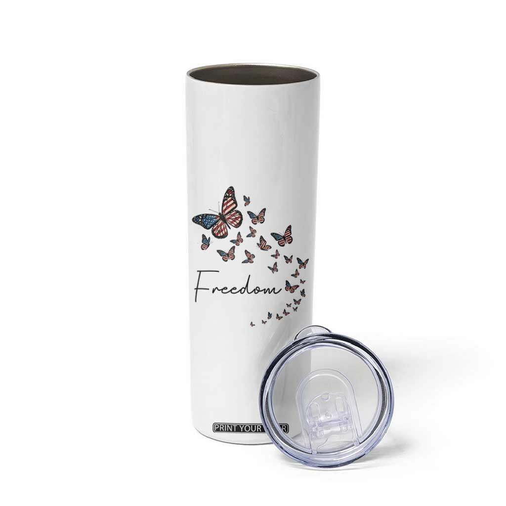 Butterfly Of Freedom American Pride Skinny Tumbler TS12 Print Your Wear