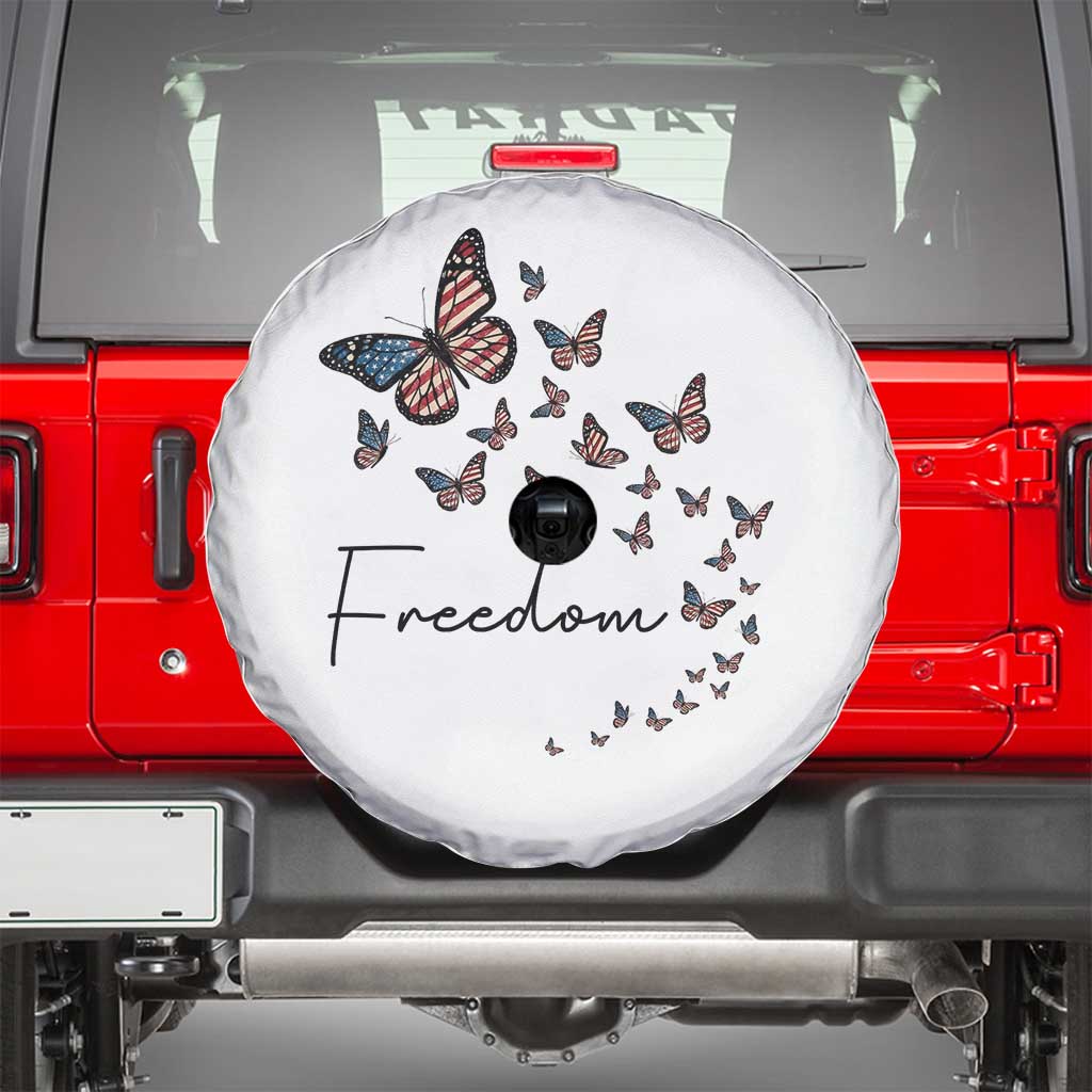 Butterfly Of Freedom American Pride Spare Tire Cover TS12 White Print Your Wear
