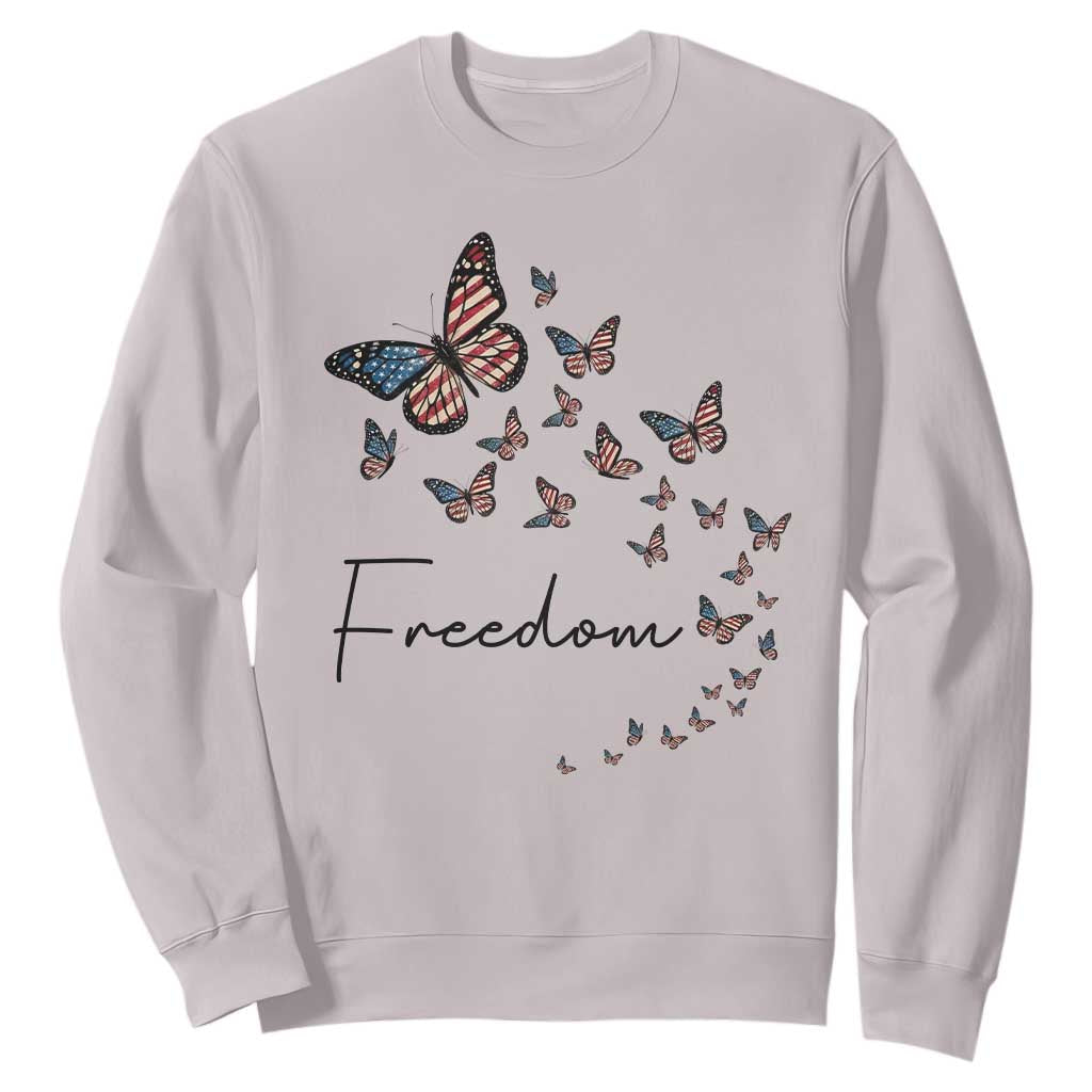 Butterfly Of Freedom American Pride Sweatshirt TS12 Ice Gray Print Your Wear