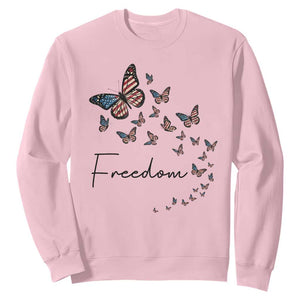 Butterfly Of Freedom American Pride Sweatshirt TS12 Light Pink Print Your Wear