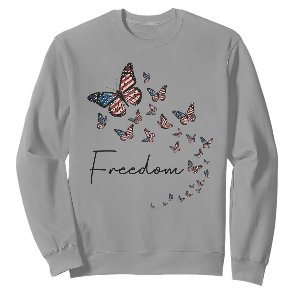 Butterfly Of Freedom American Pride Sweatshirt TS12 Sport Gray Print Your Wear