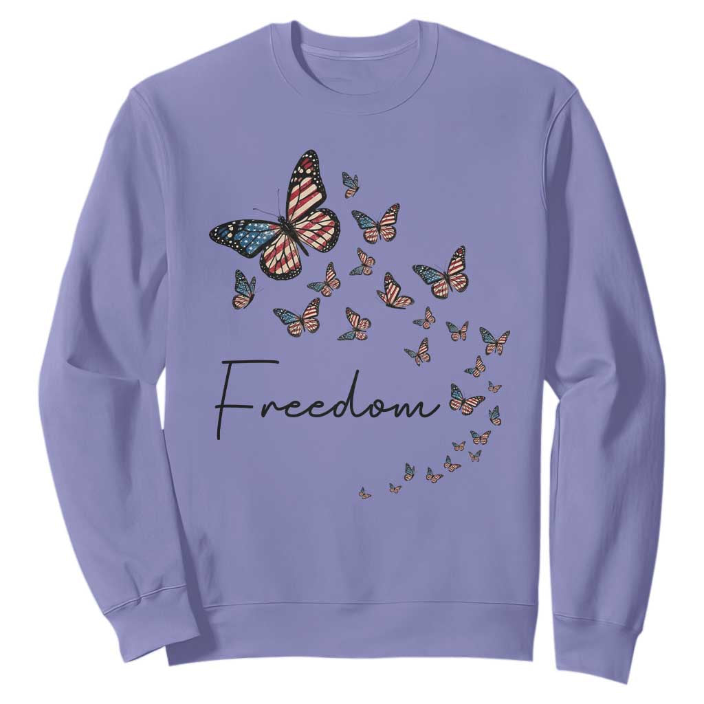 Butterfly Of Freedom American Pride Sweatshirt TS12 Violet Print Your Wear