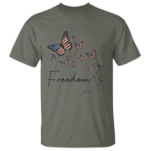 Butterfly Of Freedom American Pride T Shirt TS12 Military Green Print Your Wear