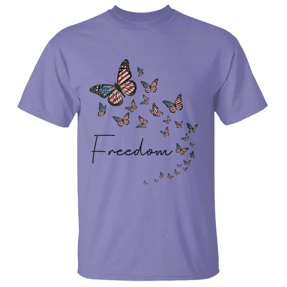 Butterfly Of Freedom American Pride T Shirt TS12 Violet Print Your Wear