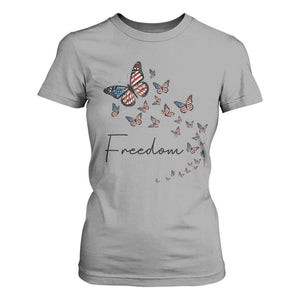 Butterfly Of Freedom American Pride T Shirt For Women TS12 Sport Gray Print Your Wear