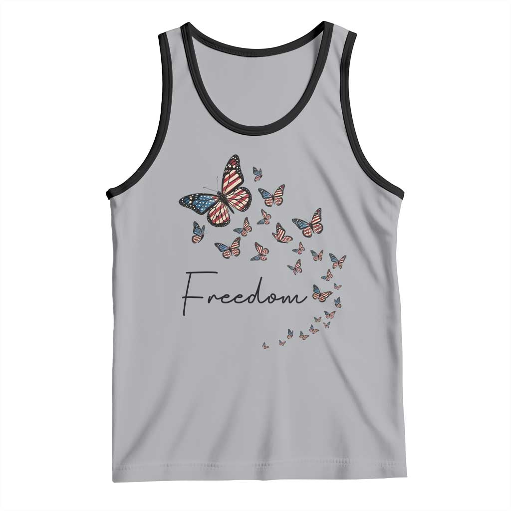 Butterfly Of Freedom American Pride Tank Top TS12 Athletic Heather Black Print Your Wear