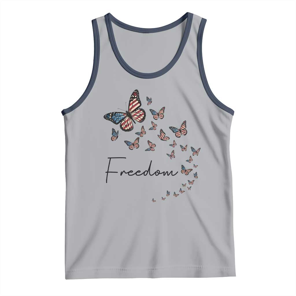 Butterfly Of Freedom American Pride Tank Top TS12 Athletic Heather Navy Print Your Wear