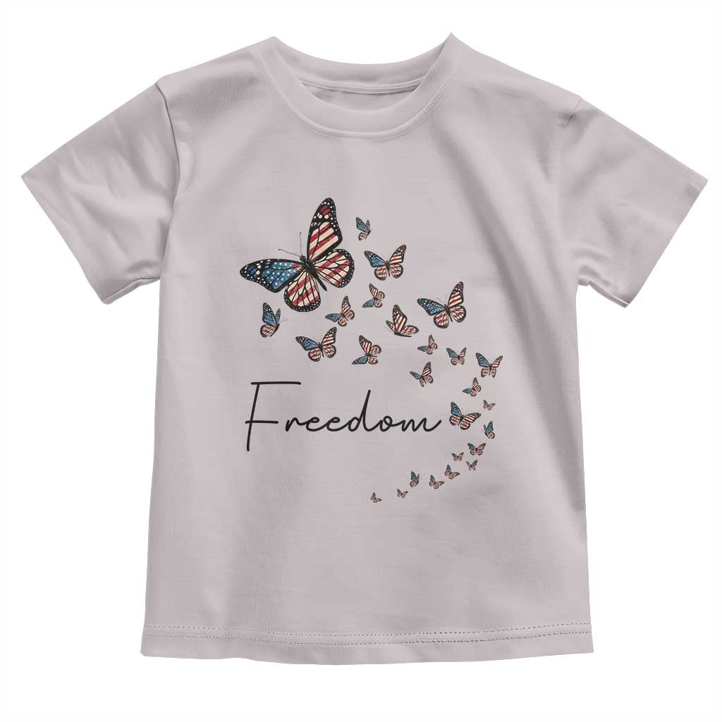 Butterfly Of Freedom American Pride Toddler T Shirt TS12 Ice Gray Print Your Wear