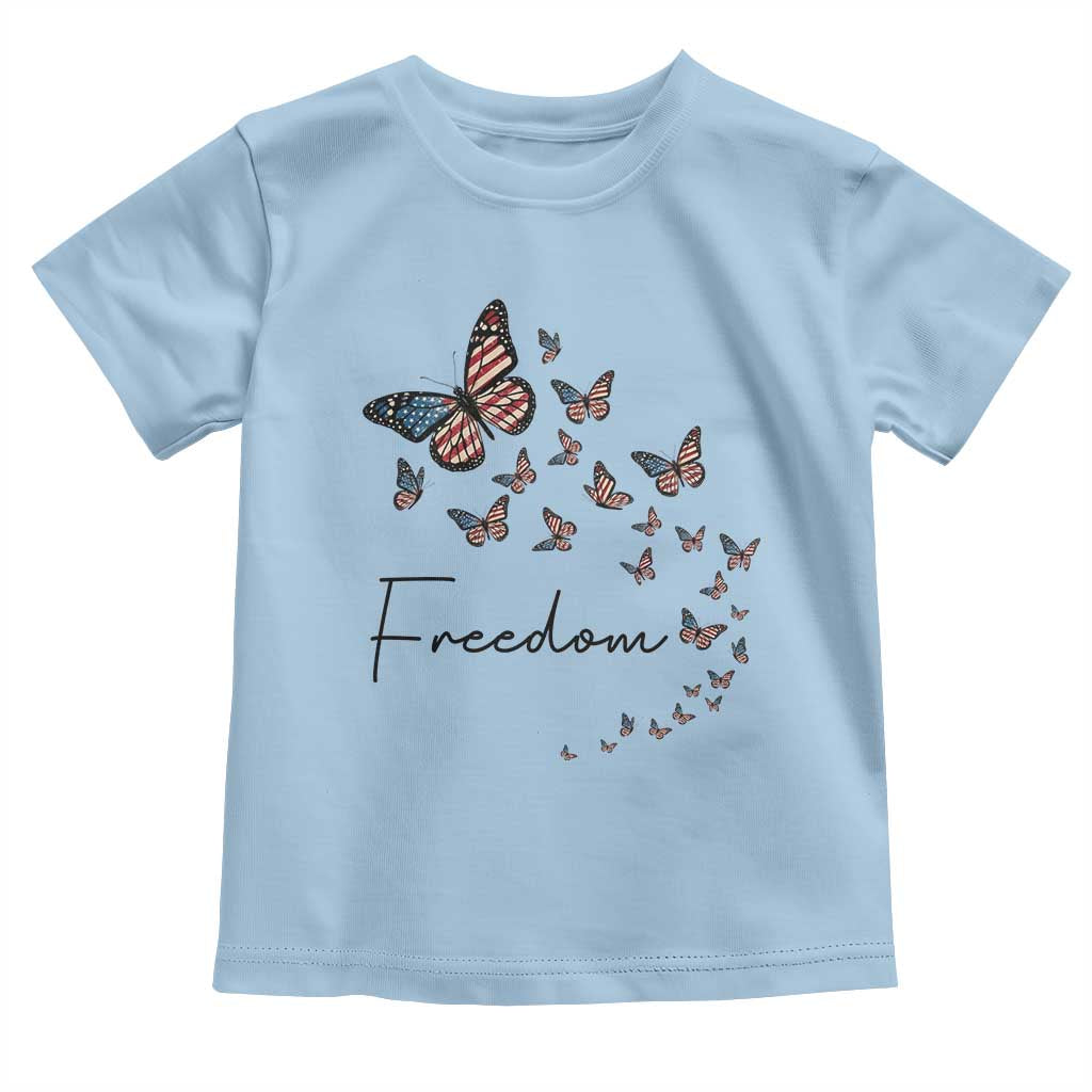 Butterfly Of Freedom American Pride Toddler T Shirt TS12 Light Blue Print Your Wear