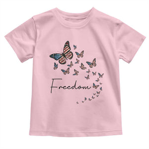Butterfly Of Freedom American Pride Toddler T Shirt TS12 Light Pink Print Your Wear