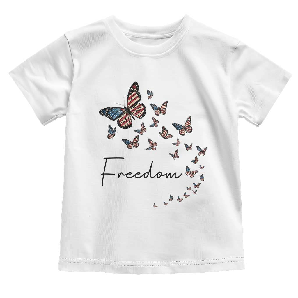 Butterfly Of Freedom American Pride Toddler T Shirt TS12 White Print Your Wear