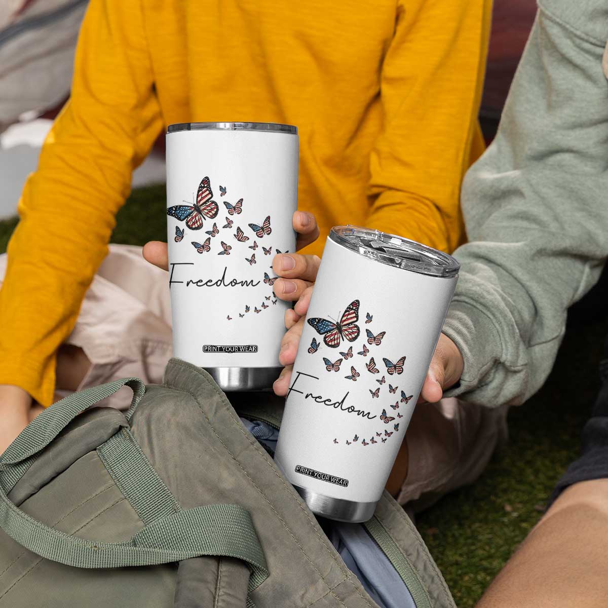Butterfly Of Freedom American Pride Tumbler Cup TS12 Print Your Wear