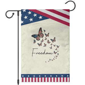 Butterfly Of Freedom American Pride Garden Flag TS12 Modern Beige Blue Print Your Wear
